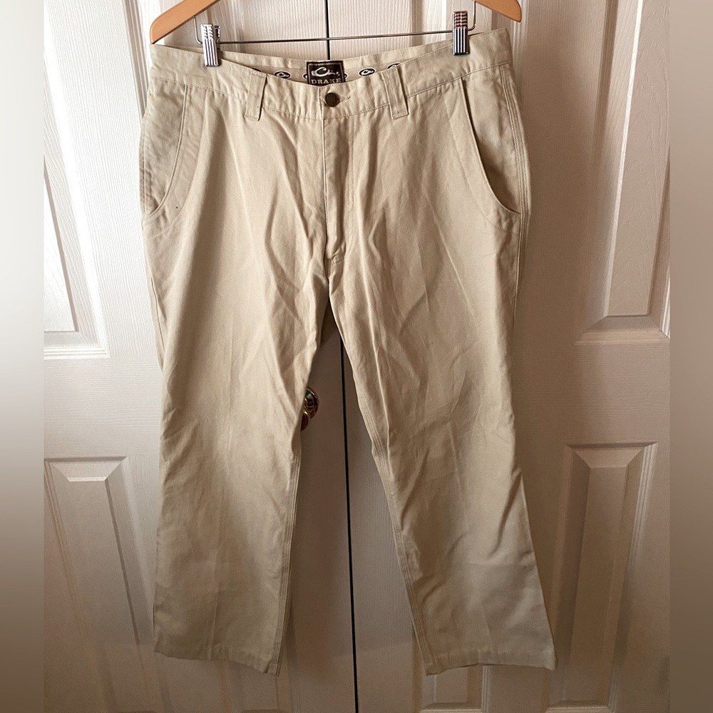 🆕 Drake Clothing Co Khaki Canvas Wide Leg‎ Pants SZ 36/28